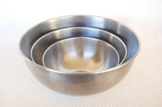 vintage stainless steel mixing bowls