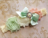 pink and mint vintage style headband baby headband newborn items similar to mint green vintage pink and ivory chiffon pink and mint vintage style headband baby headband newborn items similar to mint green vintage pink and ivory chiffon