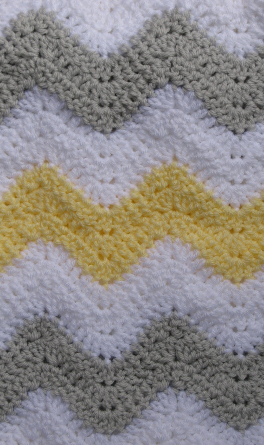 Yellow Gray White Chevron Baby Blanket Chevron by Xasper8ing