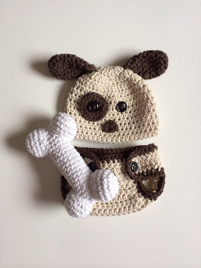 Newborn puppy hat and diaper cover crochet puppy by ...