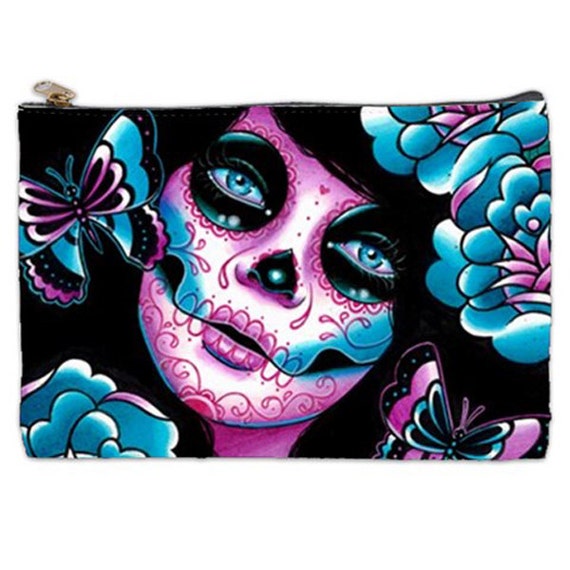 Memento Cosmetic Bag Day of the Dead Dia De Los by NeverDieArt