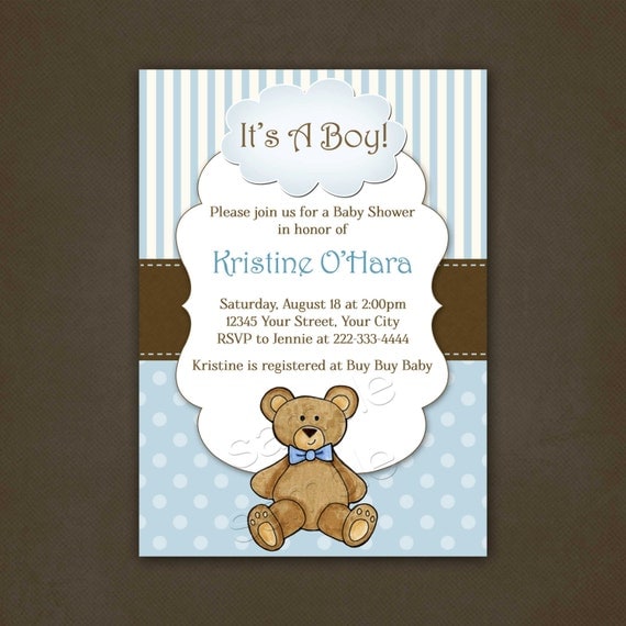 Teddy Bear Baby Shower Invitations 8