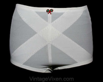 XXS 1970s Panty Girdle with Bow Accent - White Foundation Garment - Support Wear - Deadstock Shapewear - Size 000 - Waist 22 to 26 - 38717-2