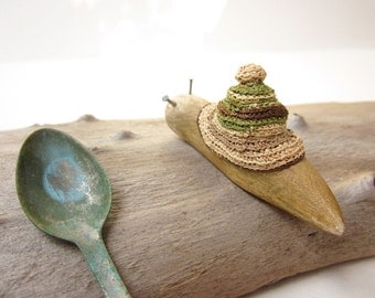 Made to Order, Wooden Snail, Wood carving, Miniature art, Wooden sculpture, home decor, reclaimed wood