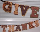SAVE 50% READY To SHiP Thanksgiving Banner Clearance Letter Banner Red Green Orange Gold "Give Thanks" photo prop leaves Il_170x135
