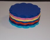 105 Scalloped 3" Tags .. READY to SHIP .. 7 colors .. BLuE ORaNGE PiNK AQuA INDiGO YeLLOW .. 15 tags / color ... DESTASH Il_170x135