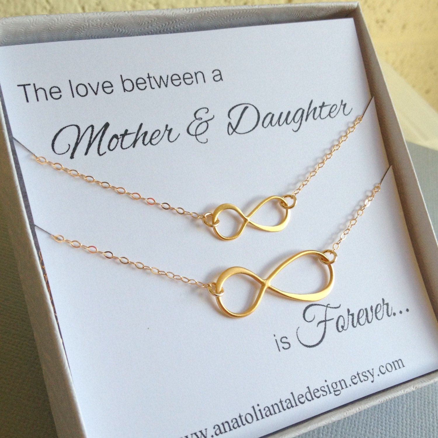 Mother Daughter Jewelry Set Infinity by anatoliantaledesign