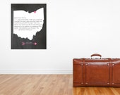 Customizable Best Friend State, Name and Quote Wall Art Gallery Wrapped Canvas Chalkboard Background-Easy Hanging