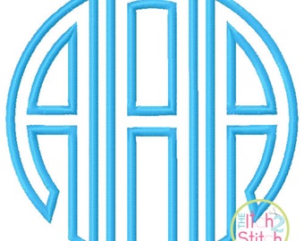 Natural Circle Monogram Applique Font in 5 sizes, INSTANT DOWNLOAD now available