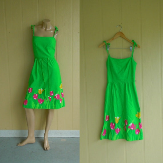 vintage 50s designer sundress . irish kelly by NestEggVintage