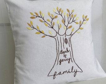  Couples  Name Family Tree Personalized Pillow Cover 16 inch 