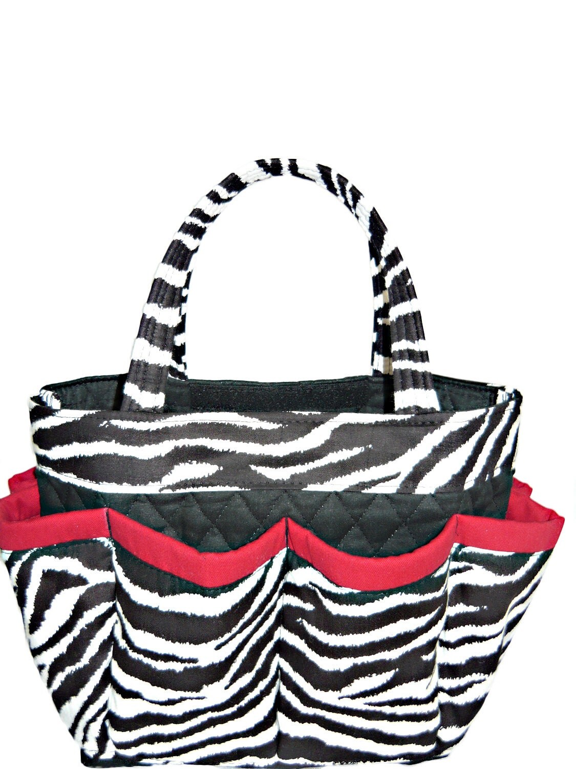 Zebra small bingo bag great for craft and makeup by sewtrendyrose