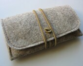 iPhone 5s wallet iPhone 5 cover iPhone5s case iPhone5 pouch ----- natural wool felt ecofelt woolfelt eco leather strap with pocke - echoshop
