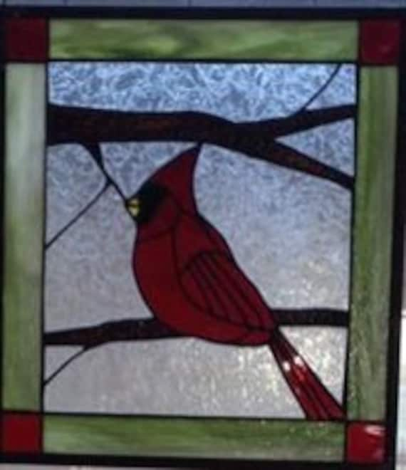 Stained Glass Panel The Cardinal By Islandesign On Etsy 5200