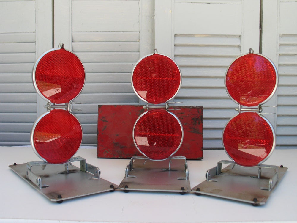 Vintage Red Reflector Road Flares Anthes Madison IA