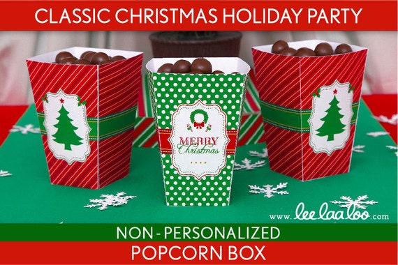 Classic Christmas Holiday Party - Party Cones & Bonus: Hershey Kiss Labels NonPersonalized Printable // Classic Christmas - H2Nj Il_570xn