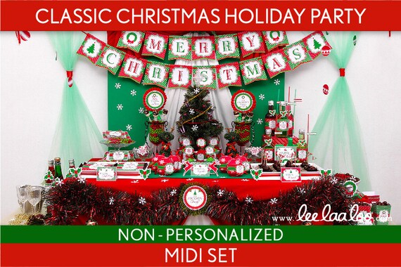 Classic Christmas Holiday Party Package Collection Set Midi NonPersonalized Printable // Classic Christmas - H2Nz2 Il_570xn