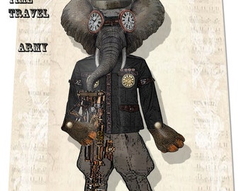 Steampunk time travel Articulated paper doll Puppet DIY