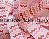 Glitter Valentines chevron on white grosgrain ribbon Valentines day Il_170x135