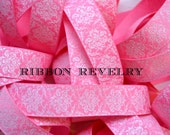 GORGEOUS Pink gllitter damask on hot pink 7/8" grosgrain ribbon coordinates with Valentines lines Il_170x135