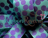 NEW Glitter Grapesparkly silly dots printed on Caroline Blue 7/8" grosgrain ribbon- Gorgeous in person EASTER Il_170x135