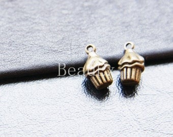 6pcs / Charm / Antique Brass / Base Metal / Cup Cake 8x15mm (YB18803//O242)