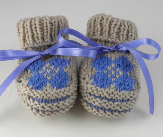 Hand Knit Baby Boy Bootie Newborn Gift Set Newborn Baby Boy Gift