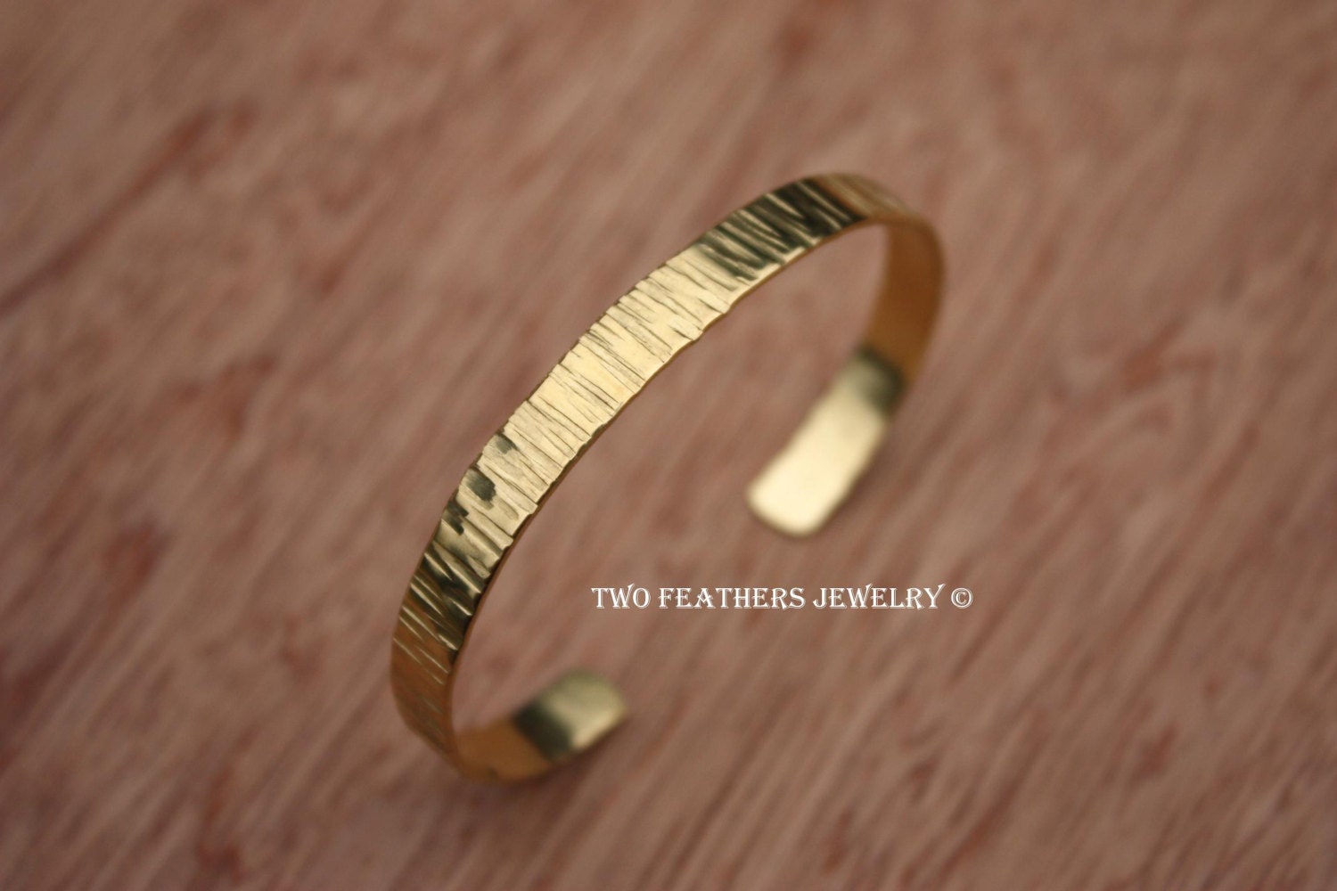Gold Brass Cuff Bracelet Two Feathers Jewelry Nu Gold