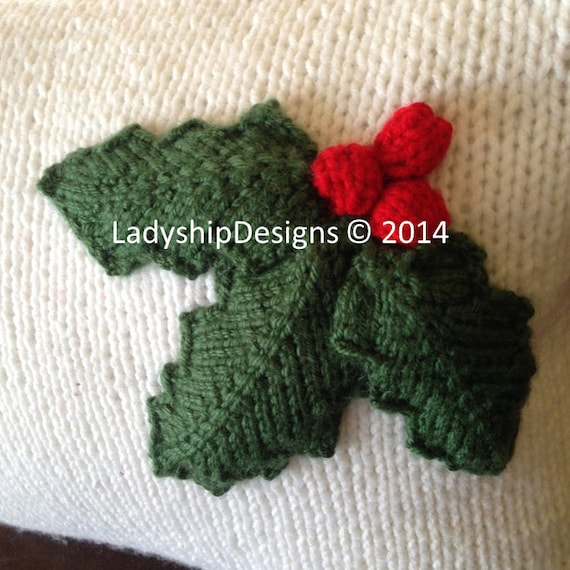 Christmas Knitting Pattern bundle, Holly Leaves 12