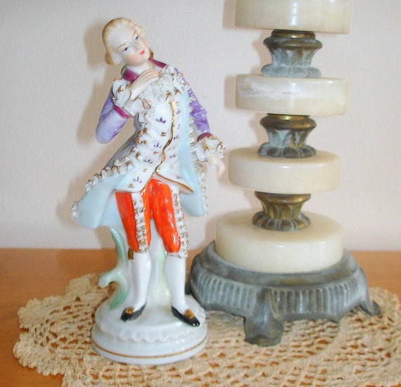 Vintage Victorian Figurines. A Man and Woman. Ornate Dress.