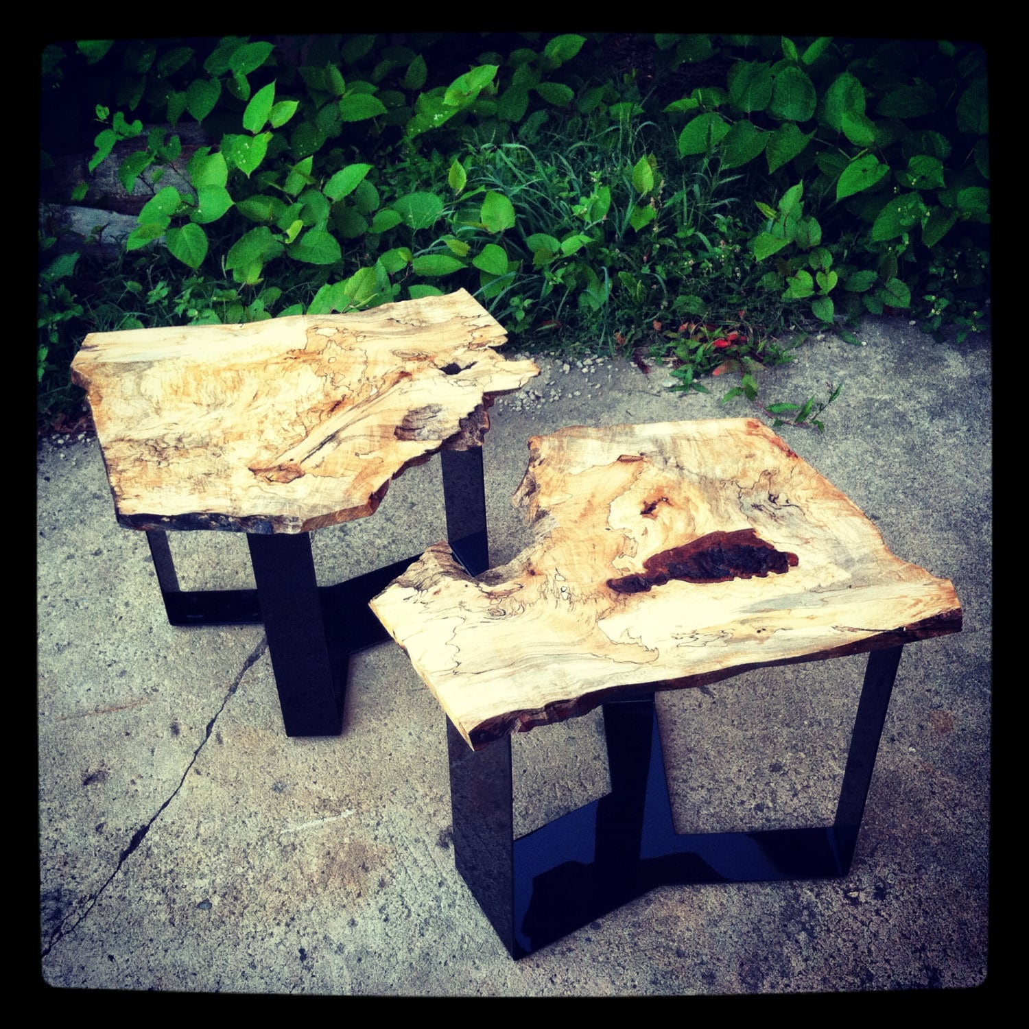 Live edge end tables by VirginiaBirchfield on Etsy