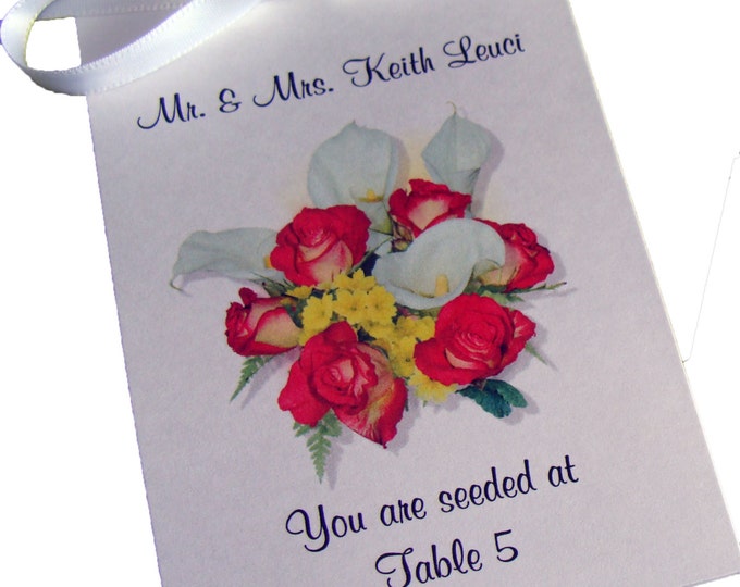 Place Card Escort Cards ~ Calla Lily Design with Wildflower Seeds Inside Perfect for Wedding or Special Event SALE