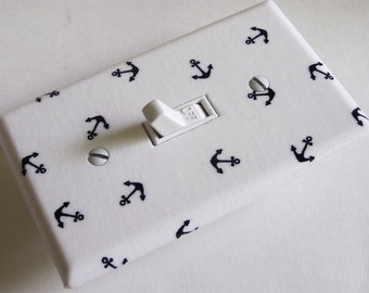 NAUTICAL ANCHORS Light Switch Cover Plate Switchplate Nautical Decor