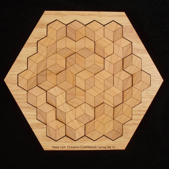 Hexagon 10 Wood Puzzle Assembly Puzzle Logic Puzzle