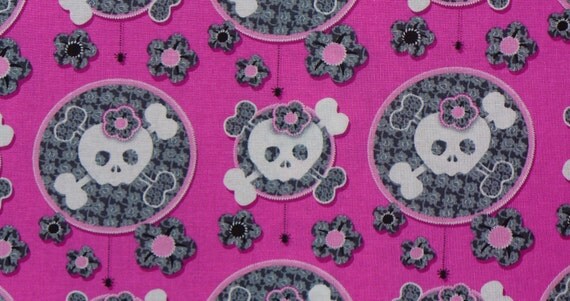 Girly Skulls Fabric / Skulls with Lace / by trinketsintheattic