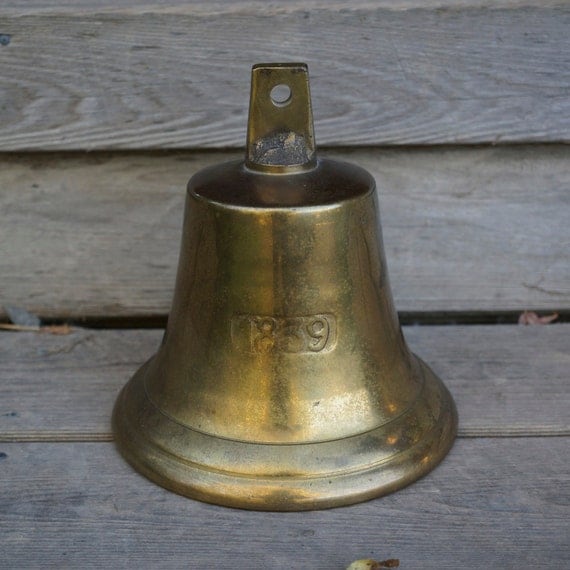 1839 BRONZE BELL. brass. antique. vintage. ship. dinner.