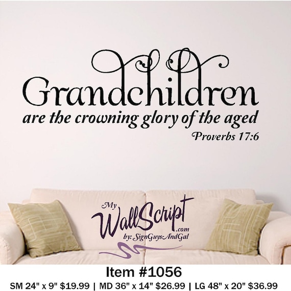 Grandchildren home wall decal picture wall decal bible verse
