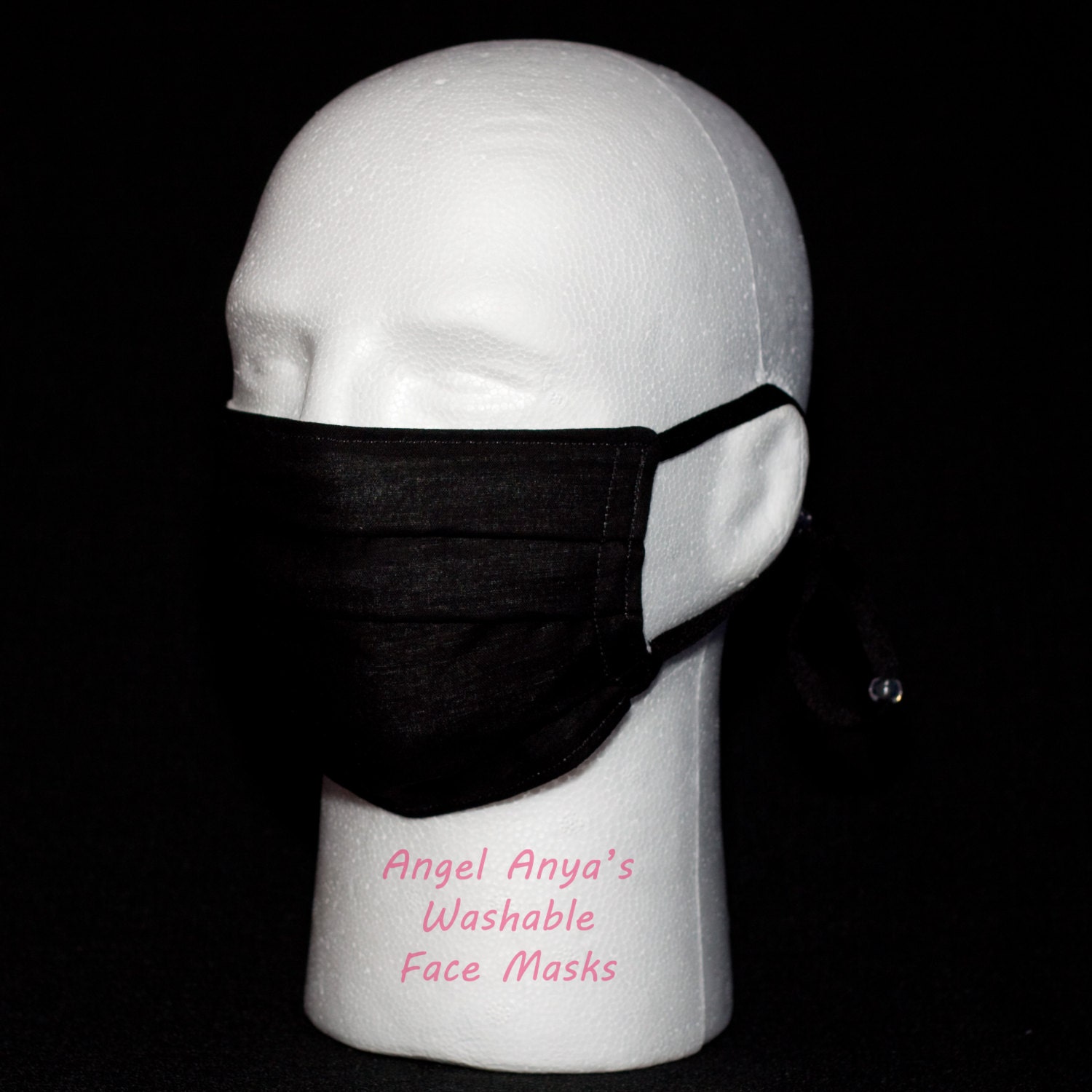 Washable Medical Face Masks Adult & Child Solid Black