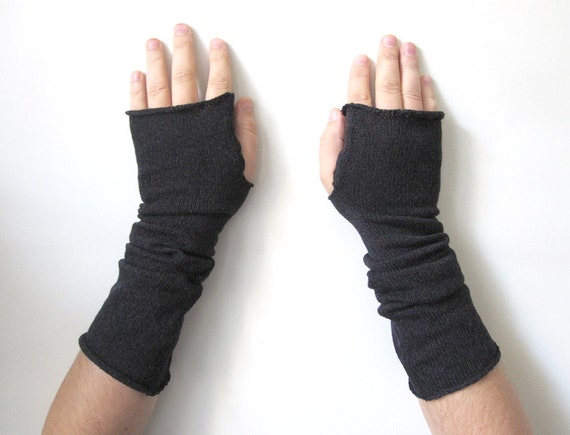 Long Fingerless Gloves for men Thumbhole Arm Warmers