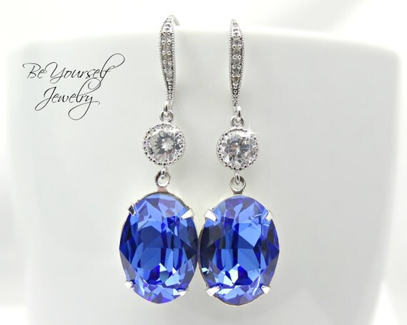 Blue bridal earrings Clearance