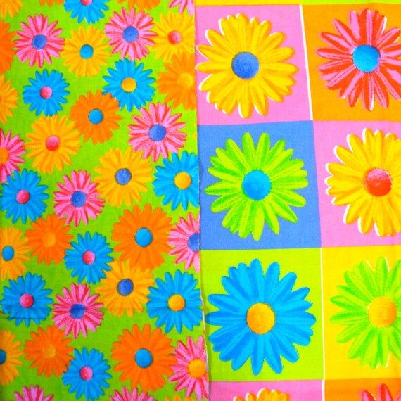 1.5 Yards Crazy Daisy Fabric Patchwork Gerbera Daisies Tossed