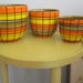 Mid-Century Modern Danish Tuscan vintage 60-70's striped Decorative Vase Serving BowL set of 3