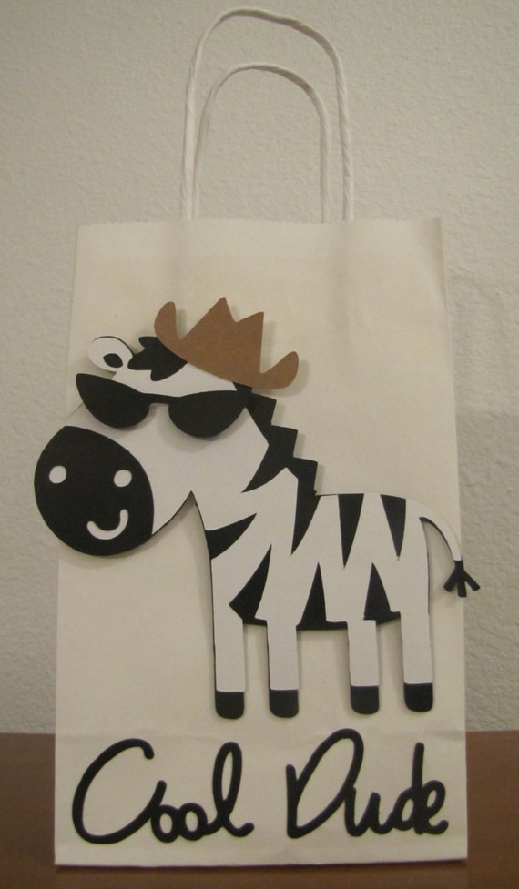 Items similar to Zebra Gift Bags on Etsy