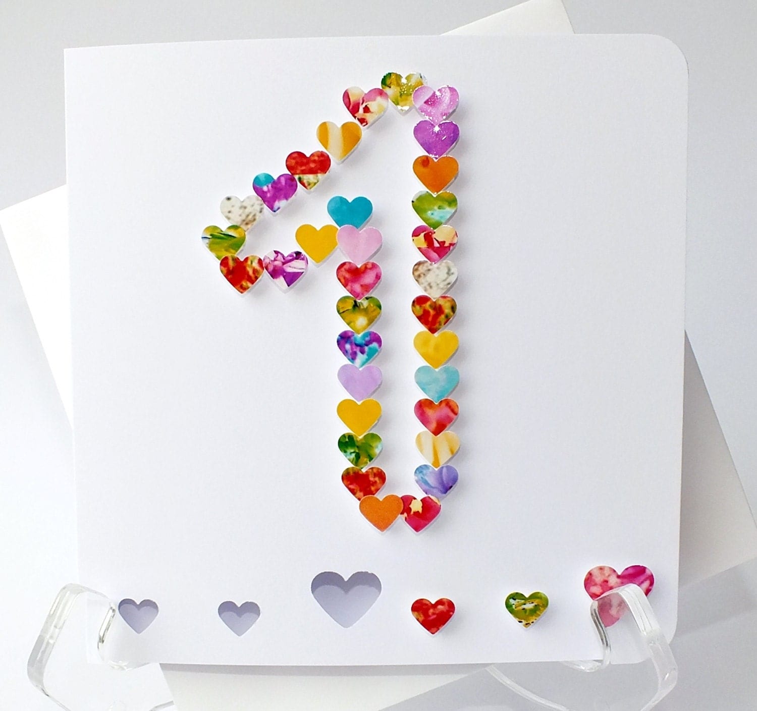 Handmade 3D 1st Birthday Card Personalised / Personalized