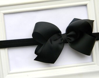 Black Bow Headband - Black Boutique Bow Headband