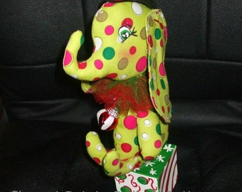 Christmas Circus Elephant on Box Art Doll Toy