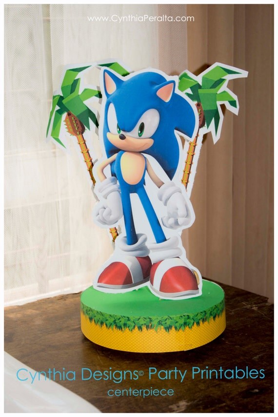 Sonic Printable Centerpiece FRONT AND BACK