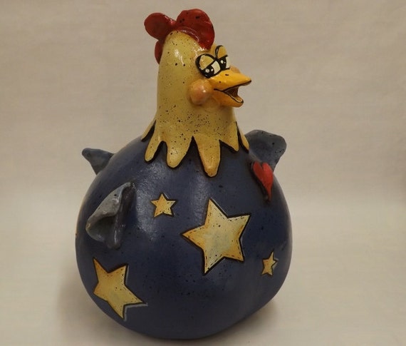 Ol Glorietta Chicken Gourd and Clay Sculpture