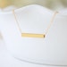 Gold bar necklace - simple bar necklace - modern gold jewelry - 1243G