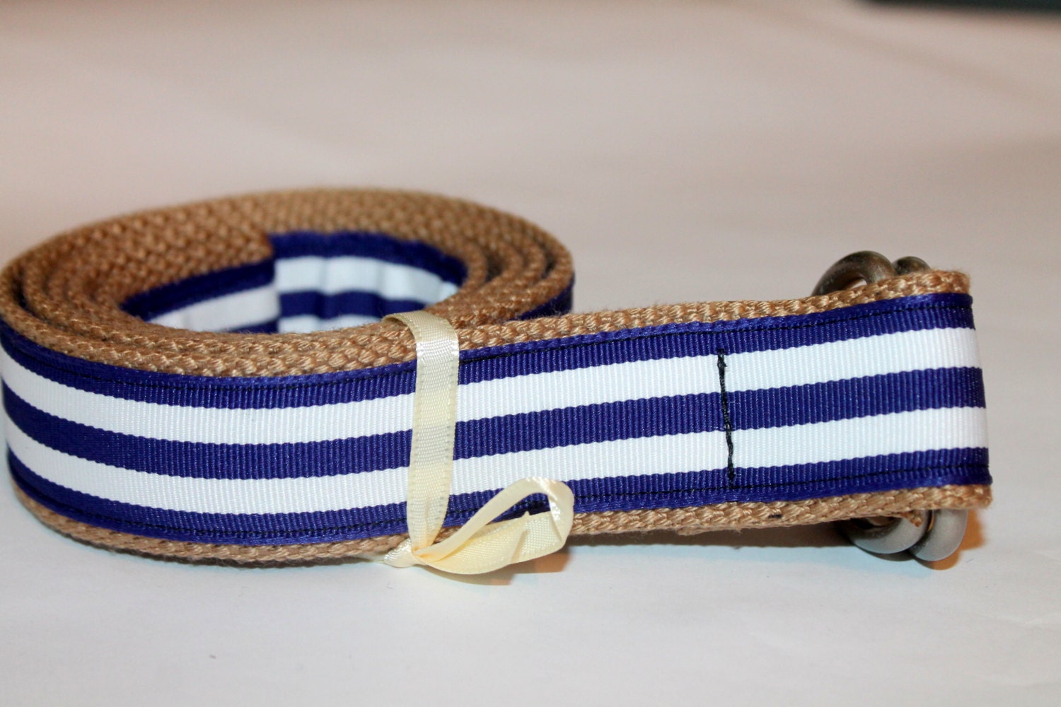 Navy Blue and White Belt Khaki Belt 1.25 Wide